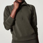 Spanx Air Essentials Half Zip Pullover Sweatshirt Olive GreenXS Photo 0