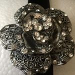 Anthropologie Black Rhinestone Flower Headband Photo 2