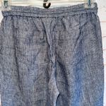 Talbots Pants Womens 2 Petite Linen Wide Leg Casual Blue White Striped beach Photo 4