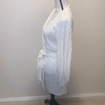 River Island White Sequin Wrap Dress Long Sleeve Velour Belt Mini Photo 3