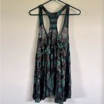 Free People  Racerback Top / Tunic Black and Green with Lace Photo 3