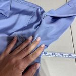 J.Crew  Slim-fit drapey button down‎ shirt luster crepe satin blue Size 6 Small Photo 8