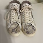 Michael Kors  size 8.5 gray and White Snake Print Sneakers high tops Photo 3