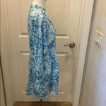 ZARA  Blue Patterned Button-Up Dress in Large Photo 4
