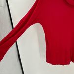 Bordeaux Red Cowl Neck Long Sleeve Pullover Knit Sweater Women's Size Small Photo 4