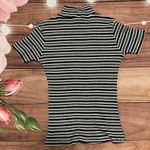 One Step Up  Striped Mock Neck Shirt Photo 1