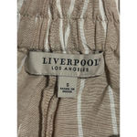 Liverpool Wide Leg Pants Women's Size S Cropped Beige White Striped Tie Waist Tan Photo 6