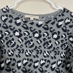 Ann Taylor  LOFT Women's Gray Leopard Print Knit Sweater High Low Pullover Sz S Photo 3