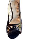 Adrienne Vittadini  Size 9.5 Black Patent Peep Toe Heels With Cutout Design Photo 4