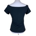 Boston Proper Black Boat Neck Short Sleeve Stretch Fitted Top Small Photo 1