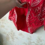 Vintage boho cherry red floral embroidered 3/4 length sleeve top size L Size L Photo 4