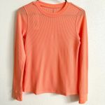 Outdoor Voices  Orange Melon Waffle Crew Neck Long Sleeve Shirt Women's Small NWT Photo 1