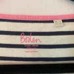 Boden White Black Green Pink Striped Long Sleeve Shirt Multicolor Women size 10 Photo 1