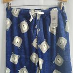 Soft Fuzzy Grey Bear Pajama Lounge Pants Blue Size M Photo 1