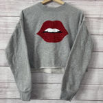 Forever 21 RHINESTONES LIPS Crewneck CROP TOP SIZE Medium Photo 0