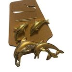 Cute set of dolphin pins and brooch Gold Photo 0
