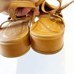 Hispanitas Tan Leather Mary Janes Women’s Size 38 EU Floral Cutout Embroidered Photo 6