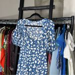 Reformation  Beechwood Blue Floral Puff Sleeve Midi Dress Photo 5