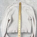 The Range  Beige Button Front Cropped Alloy Rib‎ Knit Turtleneck Cardigan EUC M Photo 8