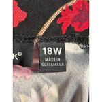 Vintage 90s Black Midi Skirt Burgundy Pink Dark Floral Plus Size 18W Feminine Photo 5