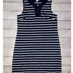 Charter Club Women's Lace Neck Striped Above the Knee Sheath Dress Blue large Photo 4