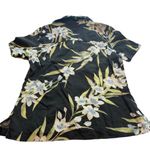 Tommy Bahama Silk Linen Floral Camp Shirt Black Blue Green Size S 4 Hawaiian EUC Photo 5