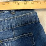 Distressed Frayed Denim Skorts in small Photo 5