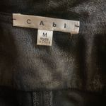 CAbi  #527 Owens Waterfall Drape Faux Leather Jacket Black Womens M Office Career Photo 3