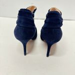 Oscar de la Renta  Blue Suede Leather Heeled Ankle Booties Size 36.5/6 Italy Photo 4