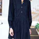 Emerson Fry India Shirtdress XS Black Organic Cotton Dress Boho Quiet Luxury Photo 0
