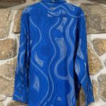 COOGI Y2K Early 2000s Blue/White  Button Down Detailed Pattern Top Photo 4