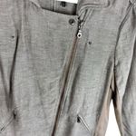 Nic+Zoe Gray Tan Lightweight Full Zip Linen Cotton Blend Bomber Jacket Size L Photo 6