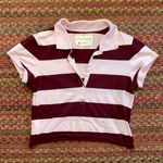Aeropostale RETRO Y2K CROP HALF BUTTON POLO TOP Photo 0