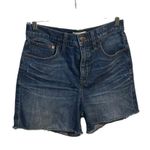 Madewell High-Rise Medium Wash Raw Hem Denim Shorts Size 27 Classic Rodeo Modest Photo 1