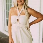 These Three Boutique Textured Halter Romper Photo 1