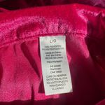 Long Sleeve L Fuchsia Pink Velvet Blouse Button down Shiny Satin 90s Party Top Size L Photo 5