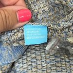 J. McLaughlin  Nan Cardigan Sweater XS NWT $288 Cotton Long Line Button Blue Tan Photo 4