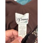 Vintage Women's Y2K Chocolate Paisley Floral Floret V Neck Midi Dress size 10 Brown Photo 3