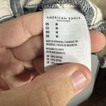 American Eagle  Women’s Medium Plaid Flannel Button-Up Shirt Black White Photo 5