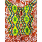 Ivy Jane Tunic Paisley Embroidered Scoop Neck 3/4 Bell Sleeve M Orange White Top Photo 1