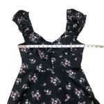 Ultra Flirt Floral Black fit and Flare Babydoll Dress Photo 2