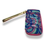 Lilly Pulitzer Zip Around Wallet Pink Blue 2015 Canvas Peacock Wristlet Photo 4