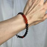 Carnelian Garnet Obsidian Crystal Gemstone Bead Bracelet Artisan Handmade Orange Photo 5