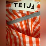 Teija Orange Gingham Women's Top Size 10 Photo 4