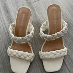 Sincerely Jules White/Ivory Block Sandals In Size 7 Photo 0