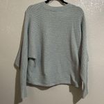 Pink Rose Baby Blue Ribbed Knit Sweater Photo 1