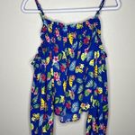 Romeo + Juliet Couture Women's Floral Print Blue Off The Shoulder Top M Photo 3