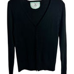 Papaya  Minimal Modest 90s Cardigan Sweater Women L Black Preppy Casual Cotton Photo 0