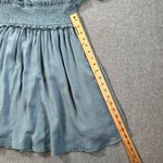 Baltic Born Smocked Waist Mini Dress Women's Small Blue Flutter Sleeve Pleated Photo 4