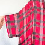 Alice + Olivia Edyth Red & Black Plaid Blouse Top Size Large Photo 3